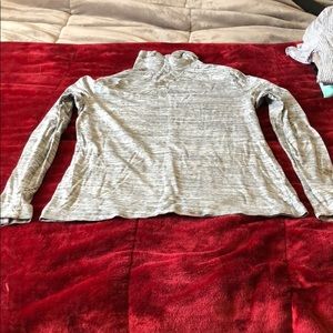 Gray and White Turtle Neck